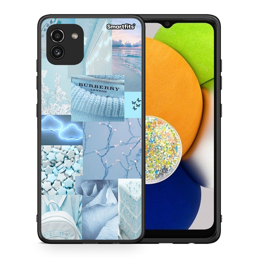 Θήκη Samsung A03 Ciel Aesthetic Collage από τη Smartfits με σχέδιο στο πίσω μέρος και μαύρο περίβλημα | Samsung A03 Ciel Aesthetic Collage case with colorful back and black bezels