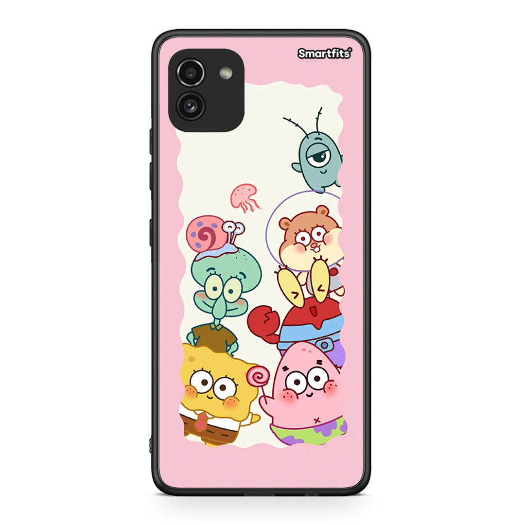 Samsung A03 Cute Companion θήκη από τη Smartfits με σχέδιο στο πίσω μέρος και μαύρο περίβλημα | Smartphone case with colorful back and black bezels by Smartfits