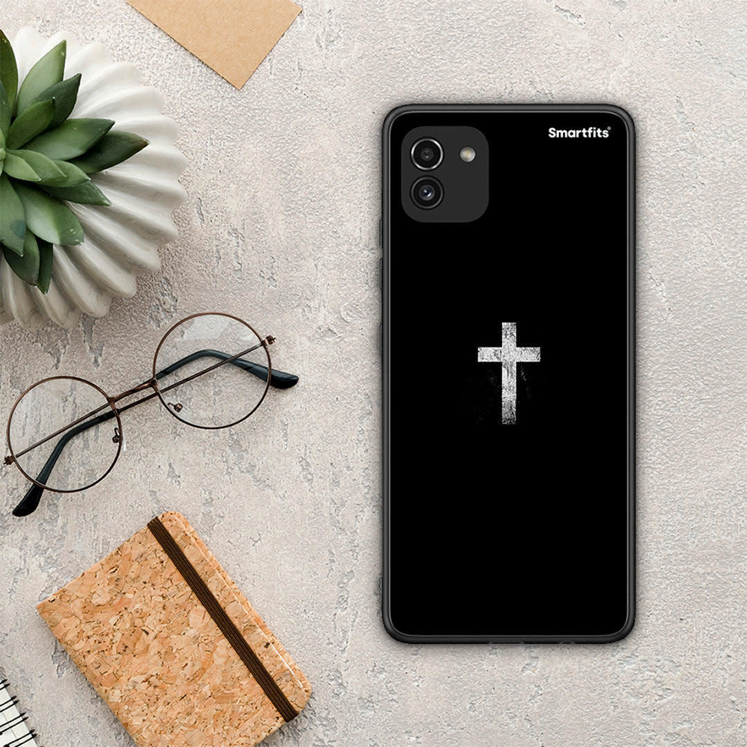 White Cross - Samsung Galaxy A03 θήκη