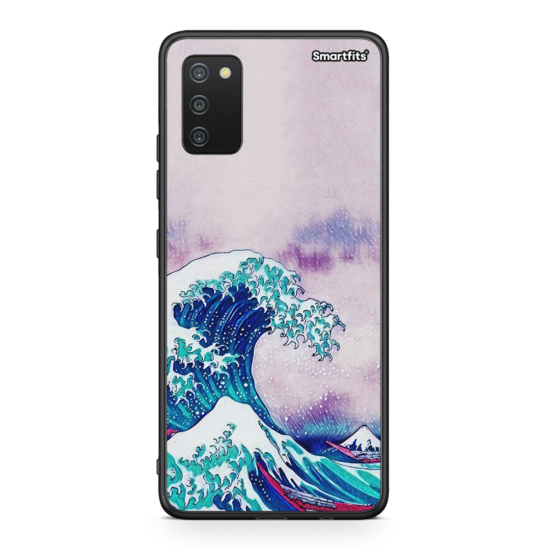 Samsung A03s Blue Waves θήκη από τη Smartfits με σχέδιο στο πίσω μέρος και μαύρο περίβλημα | Smartphone case with colorful back and black bezels by Smartfits