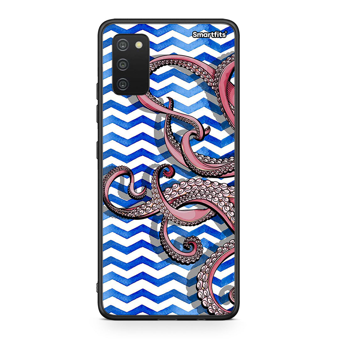 Samsung A03s Chevron Devilfish θήκη από τη Smartfits με σχέδιο στο πίσω μέρος και μαύρο περίβλημα | Smartphone case with colorful back and black bezels by Smartfits