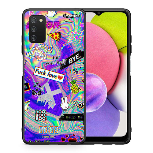 Θήκη Samsung A03s Game Over από τη Smartfits με σχέδιο στο πίσω μέρος και μαύρο περίβλημα | Samsung A03s Game Over case with colorful back and black bezels