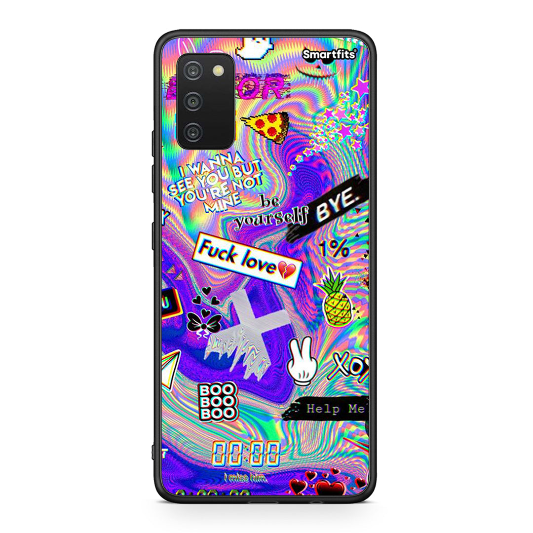 Samsung A03s Game Over θήκη από τη Smartfits με σχέδιο στο πίσω μέρος και μαύρο περίβλημα | Smartphone case with colorful back and black bezels by Smartfits