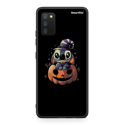 Samsung A03s Halloween Stitch θήκη από τη Smartfits με σχέδιο στο πίσω μέρος και μαύρο περίβλημα | Smartphone case with colorful back and black bezels by Smartfits