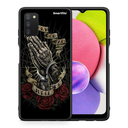 Θήκη Samsung A03s Judge By God από τη Smartfits με σχέδιο στο πίσω μέρος και μαύρο περίβλημα | Samsung A03s Judge By God case with colorful back and black bezels