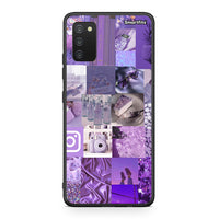 Thumbnail for Samsung A03s Purple Aesthetic Collage θήκη από τη Smartfits με σχέδιο στο πίσω μέρος και μαύρο περίβλημα | Smartphone case with colorful back and black bezels by Smartfits