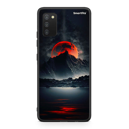 Samsung A03s Red Full Moon θήκη από τη Smartfits με σχέδιο στο πίσω μέρος και μαύρο περίβλημα | Smartphone case with colorful back and black bezels by Smartfits
