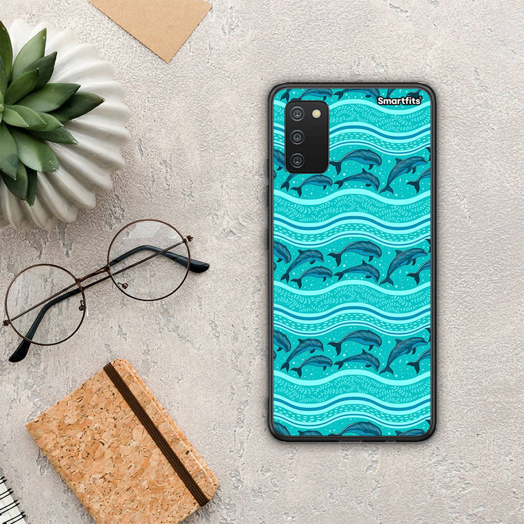 Swimming Dolphins - Samsung Galaxy A03s θήκη