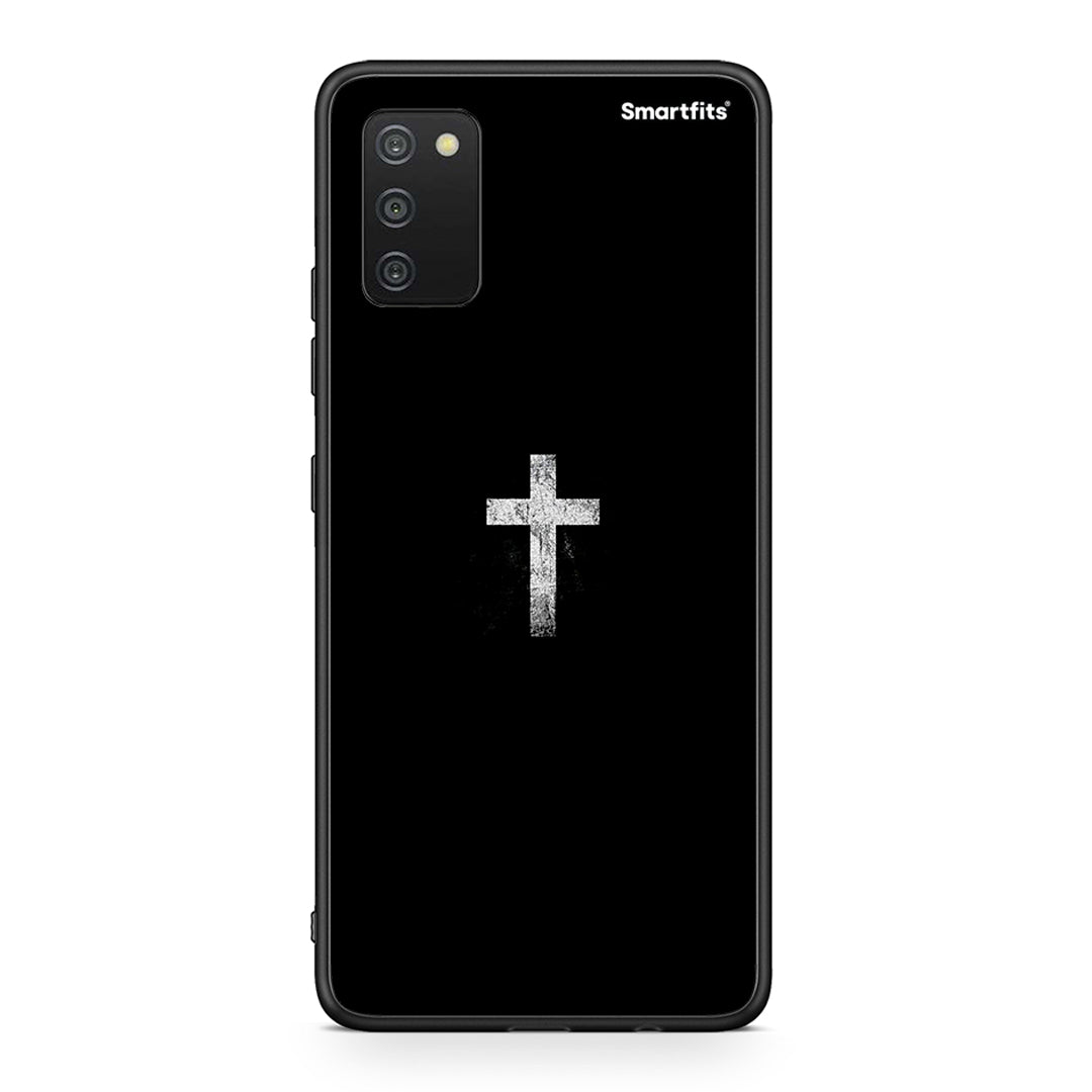 Samsung A03s White Cross θήκη από τη Smartfits με σχέδιο στο πίσω μέρος και μαύρο περίβλημα | Smartphone case with colorful back and black bezels by Smartfits