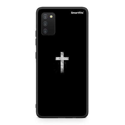Samsung A03s White Cross θήκη από τη Smartfits με σχέδιο στο πίσω μέρος και μαύρο περίβλημα | Smartphone case with colorful back and black bezels by Smartfits