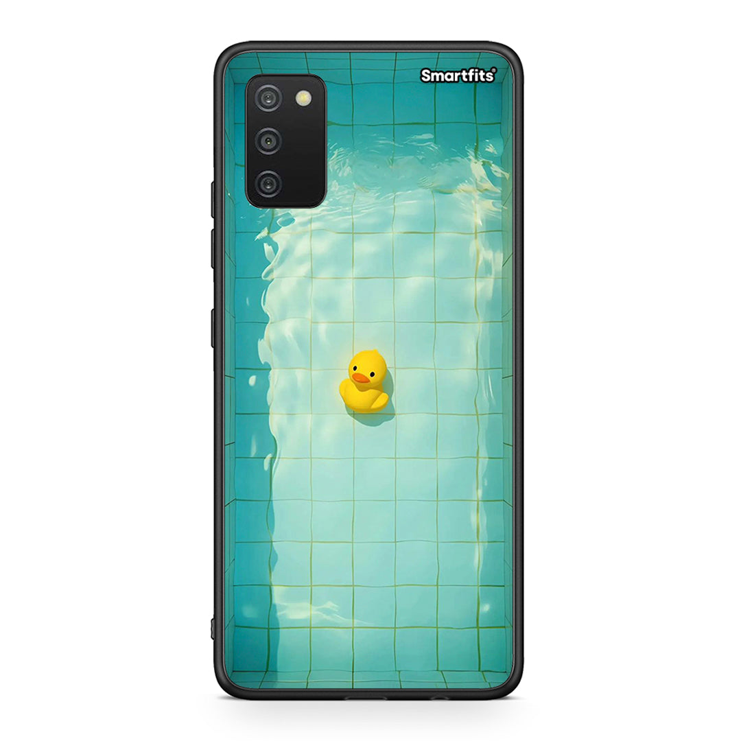 Samsung A03s Yellow Duck θήκη από τη Smartfits με σχέδιο στο πίσω μέρος και μαύρο περίβλημα | Smartphone case with colorful back and black bezels by Smartfits