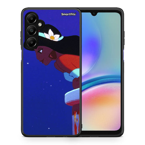Θήκη Samsung Galaxy A05s Alladin And Jasmine Love 2 από τη Smartfits με σχέδιο στο πίσω μέρος και μαύρο περίβλημα | Samsung Galaxy A05s Alladin And Jasmine Love 2 case with colorful back and black bezels