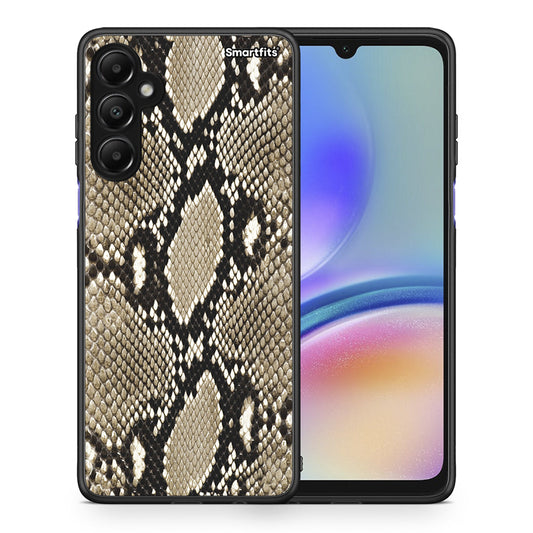 Θήκη Samsung Galaxy A05s Fashion Snake Animal από τη Smartfits με σχέδιο στο πίσω μέρος και μαύρο περίβλημα | Samsung Galaxy A05s Fashion Snake Animal case with colorful back and black bezels