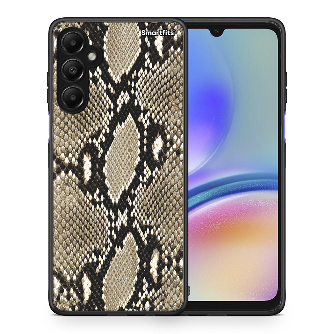 Θήκη Samsung Galaxy A05s Fashion Snake Animal από τη Smartfits με σχέδιο στο πίσω μέρος και μαύρο περίβλημα | Samsung Galaxy A05s Fashion Snake Animal case with colorful back and black bezels