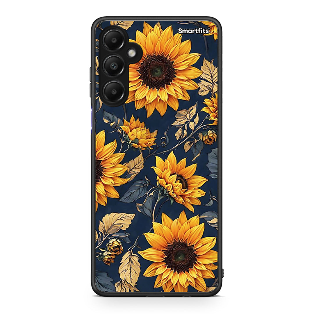 Samsung Galaxy A05s Autumn Sunflowers Θήκη από τη Smartfits με σχέδιο στο πίσω μέρος και μαύρο περίβλημα | Smartphone case with colorful back and black bezels by Smartfits