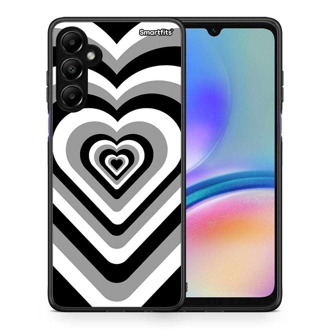 Θήκη Samsung Galaxy A05s Black Hearts από τη Smartfits με σχέδιο στο πίσω μέρος και μαύρο περίβλημα | Samsung Galaxy A05s Black Hearts case with colorful back and black bezels