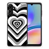 Thumbnail for Θήκη Samsung Galaxy A05s Black Hearts από τη Smartfits με σχέδιο στο πίσω μέρος και μαύρο περίβλημα | Samsung Galaxy A05s Black Hearts case with colorful back and black bezels