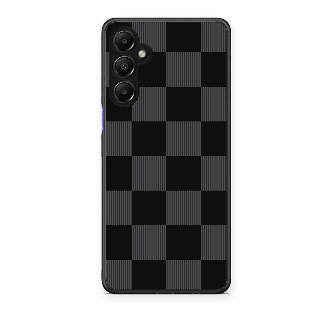 Θήκη Samsung Galaxy A05s Black and Charcoal Striped Checks από τη Smartfits με σχέδιο στο πίσω μέρος και μαύρο περίβλημα | Samsung Galaxy A05s Black and Charcoal Striped Checks case with colorful back and black bezels