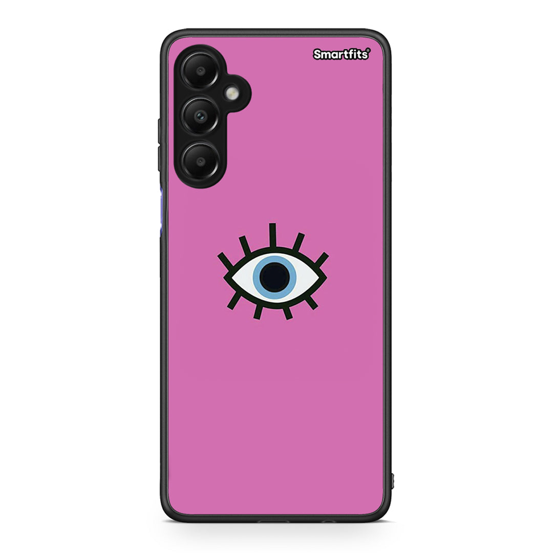 Samsung Galaxy A05s Blue Eye Pink θήκη από τη Smartfits με σχέδιο στο πίσω μέρος και μαύρο περίβλημα | Smartphone case with colorful back and black bezels by Smartfits