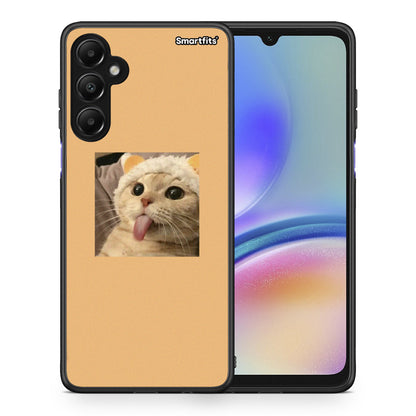 Θήκη Samsung Galaxy A05s Cat Tongue από τη Smartfits με σχέδιο στο πίσω μέρος και μαύρο περίβλημα | Samsung Galaxy A05s Cat Tongue case with colorful back and black bezels