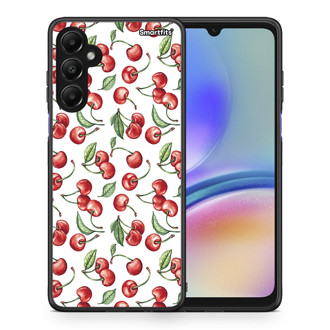 Θήκη Samsung Galaxy A05s Cherry Summer από τη Smartfits με σχέδιο στο πίσω μέρος και μαύρο περίβλημα | Samsung Galaxy A05s Cherry Summer case with colorful back and black bezels