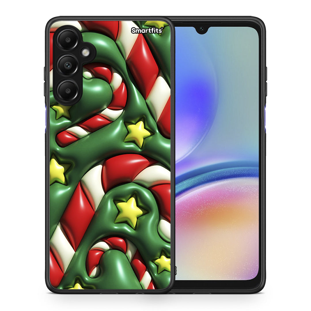 Θήκη Samsung Galaxy A05s Christmas Bubbles από τη Smartfits με σχέδιο στο πίσω μέρος και μαύρο περίβλημα | Samsung Galaxy A05s Christmas Bubbles case with colorful back and black bezels