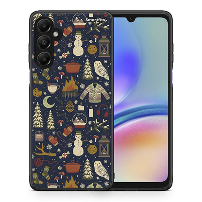 Θήκη Samsung Galaxy A05s Christmas Elements από τη Smartfits με σχέδιο στο πίσω μέρος και μαύρο περίβλημα | Samsung Galaxy A05s Christmas Elements case with colorful back and black bezels