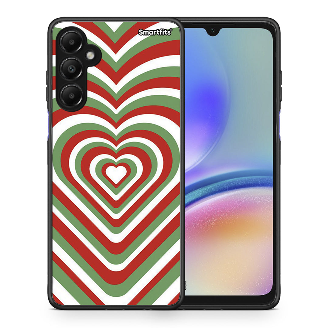 Θήκη Samsung Galaxy A05s Christmas Hearts από τη Smartfits με σχέδιο στο πίσω μέρος και μαύρο περίβλημα | Samsung Galaxy A05s Christmas Hearts case with colorful back and black bezels