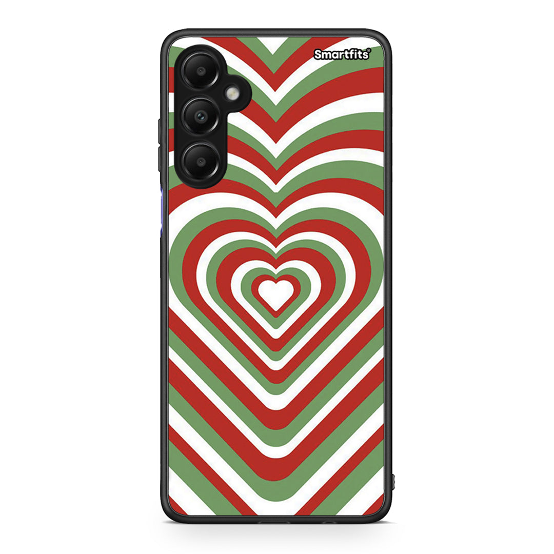 Samsung Galaxy A05s Christmas Hearts θήκη από τη Smartfits με σχέδιο στο πίσω μέρος και μαύρο περίβλημα | Smartphone case with colorful back and black bezels by Smartfits