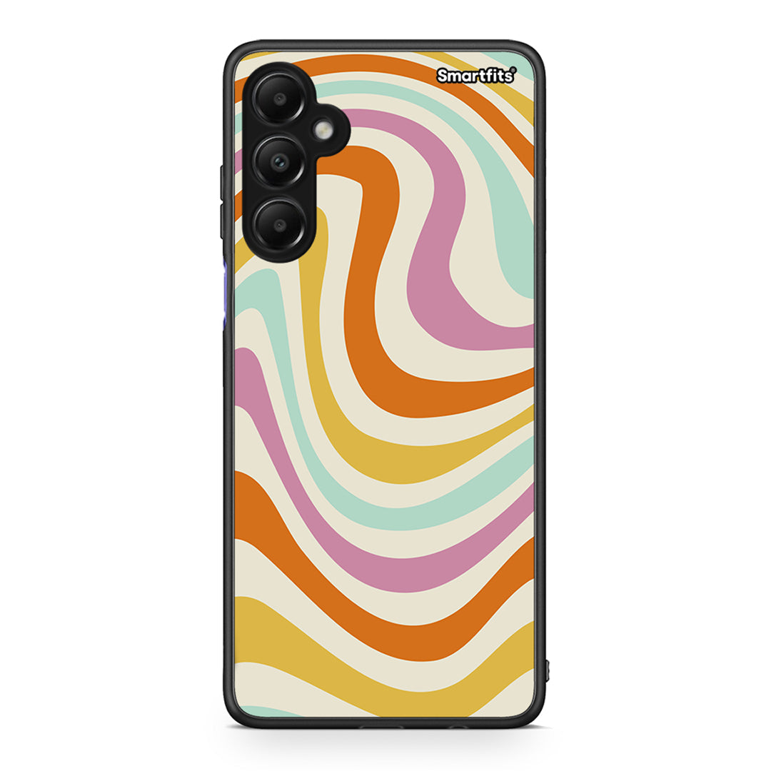 Samsung Galaxy A05s Colourful Waves θήκη από τη Smartfits με σχέδιο στο πίσω μέρος και μαύρο περίβλημα | Smartphone case with colorful back and black bezels by Smartfits