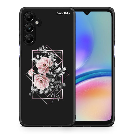 Θήκη Samsung Galaxy A05s Frame Flower από τη Smartfits με σχέδιο στο πίσω μέρος και μαύρο περίβλημα | Samsung Galaxy A05s Frame Flower case with colorful back and black bezels