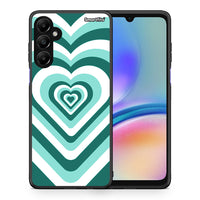 Thumbnail for Θήκη Samsung Galaxy A05s Green Hearts από τη Smartfits με σχέδιο στο πίσω μέρος και μαύρο περίβλημα | Samsung Galaxy A05s Green Hearts case with colorful back and black bezels