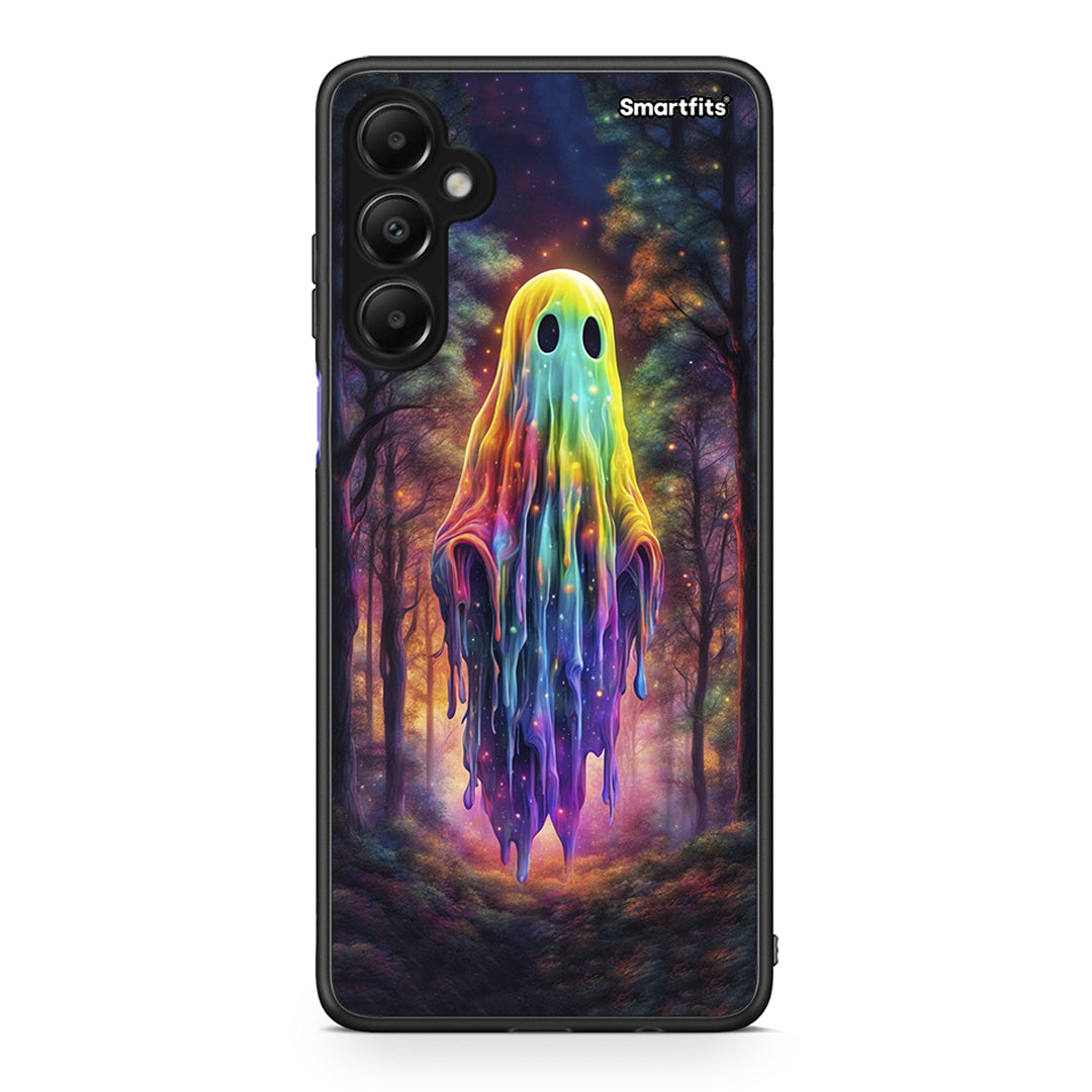 Samsung Galaxy A05s Halloween Ghost θήκη από τη Smartfits με σχέδιο στο πίσω μέρος και μαύρο περίβλημα | Smartphone case with colorful back and black bezels by Smartfits