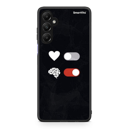 Samsung Galaxy A05s Heart Vs Brain Θήκη Αγίου Βαλεντίνου από τη Smartfits με σχέδιο στο πίσω μέρος και μαύρο περίβλημα | Smartphone case with colorful back and black bezels by Smartfits