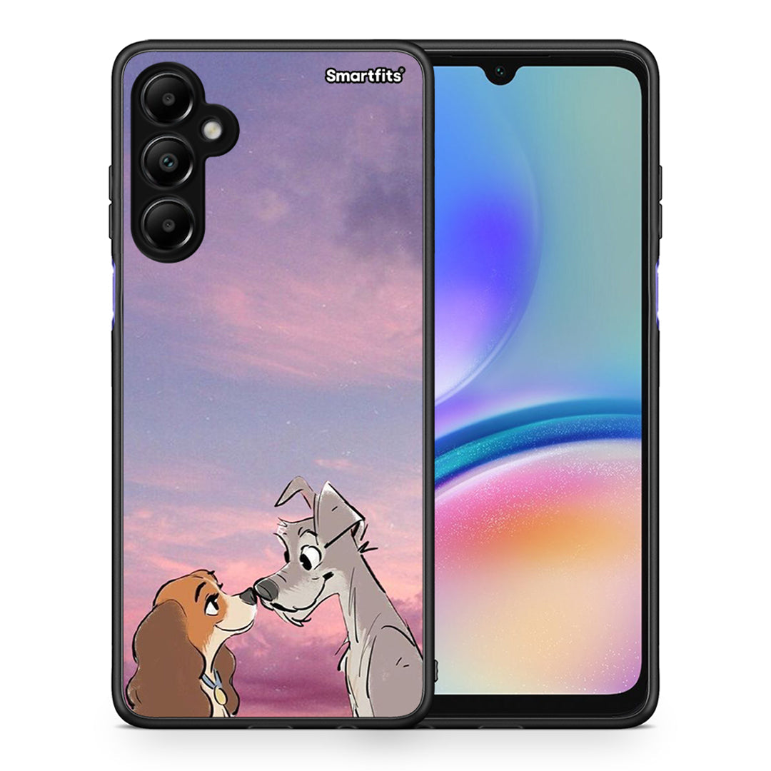 Θήκη Samsung Galaxy A05s Lady And Tramp από τη Smartfits με σχέδιο στο πίσω μέρος και μαύρο περίβλημα | Samsung Galaxy A05s Lady And Tramp case with colorful back and black bezels