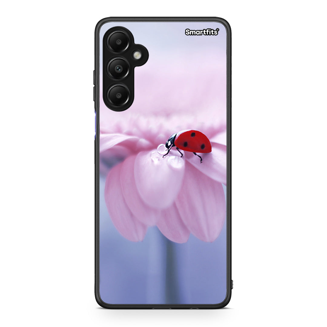 Samsung Galaxy A05s Ladybug Flower θήκη από τη Smartfits με σχέδιο στο πίσω μέρος και μαύρο περίβλημα | Smartphone case with colorful back and black bezels by Smartfits