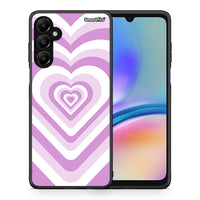 Thumbnail for Θήκη Samsung Galaxy A05s Lilac Hearts από τη Smartfits με σχέδιο στο πίσω μέρος και μαύρο περίβλημα | Samsung Galaxy A05s Lilac Hearts case with colorful back and black bezels