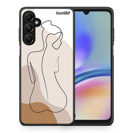 Θήκη Samsung Galaxy A05s LineArt Woman από τη Smartfits με σχέδιο στο πίσω μέρος και μαύρο περίβλημα | Samsung Galaxy A05s LineArt Woman case with colorful back and black bezels