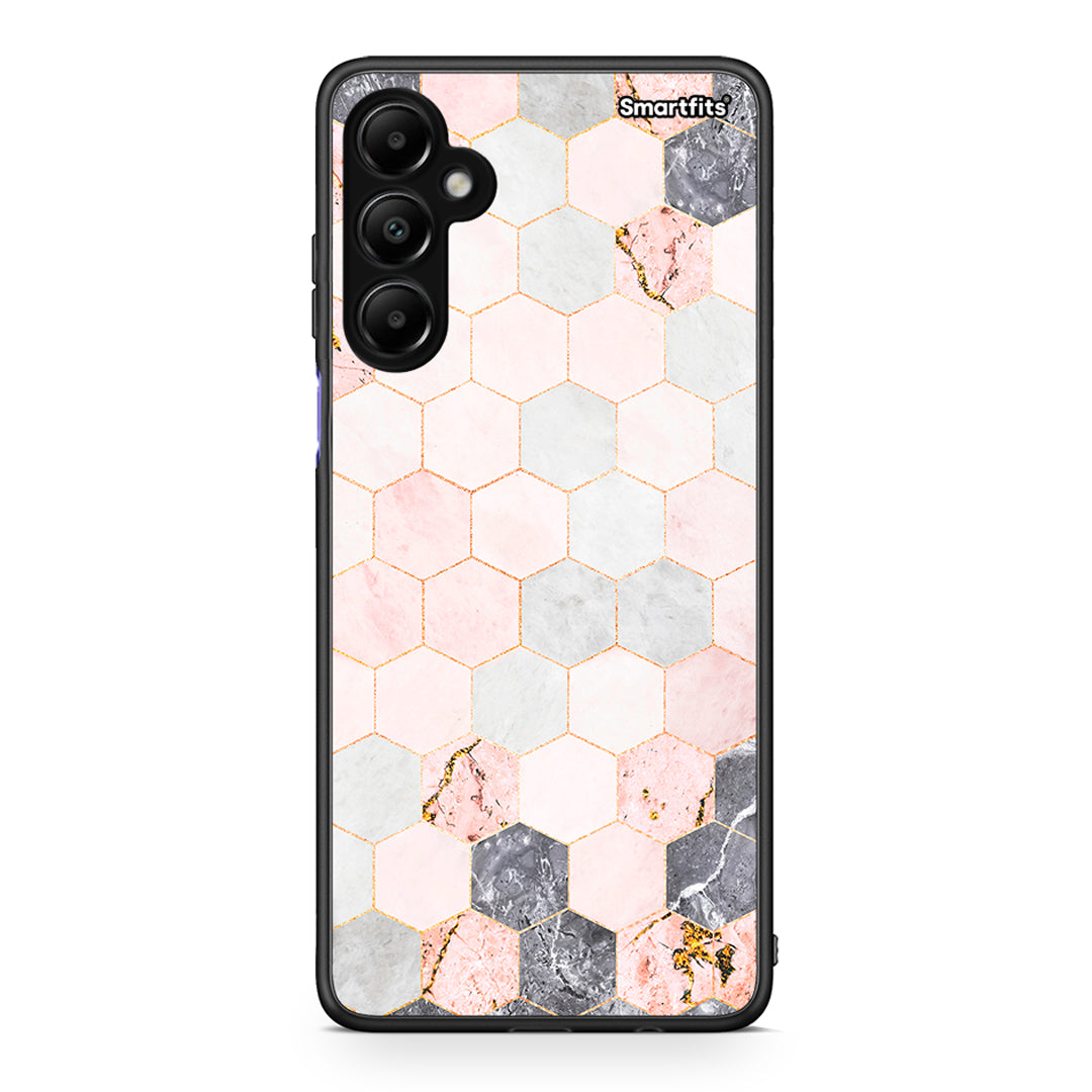 4 - Samsung Galaxy A05s Hexagon Pink Marble case, cover, bumper