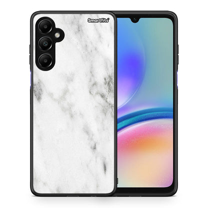 Θήκη Samsung Galaxy A05s White Marble από τη Smartfits με σχέδιο στο πίσω μέρος και μαύρο περίβλημα | Samsung Galaxy A05s White Marble case with colorful back and black bezels