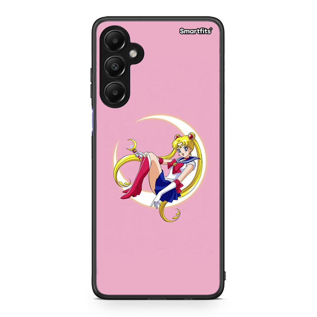 Samsung Galaxy A05s Moon Girl θήκη από τη Smartfits με σχέδιο στο πίσω μέρος και μαύρο περίβλημα | Smartphone case with colorful back and black bezels by Smartfits