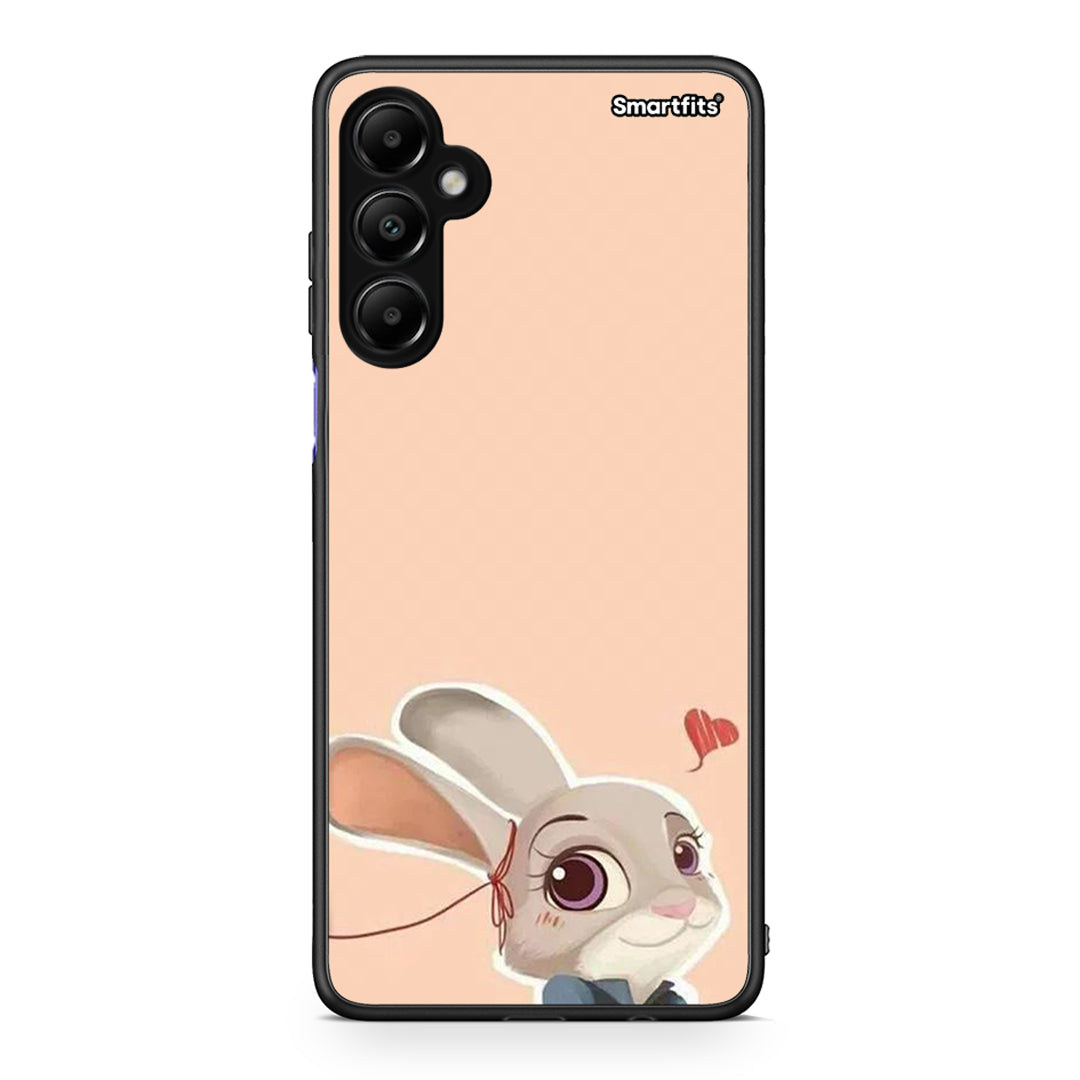 Samsung Galaxy A05s Nick Wilde And Judy Hopps Love 2 θήκη από τη Smartfits με σχέδιο στο πίσω μέρος και μαύρο περίβλημα | Smartphone case with colorful back and black bezels by Smartfits