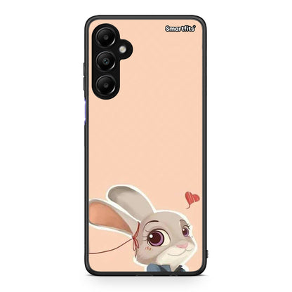 Samsung Galaxy A05s Nick Wilde And Judy Hopps Love 2 θήκη από τη Smartfits με σχέδιο στο πίσω μέρος και μαύρο περίβλημα | Smartphone case with colorful back and black bezels by Smartfits