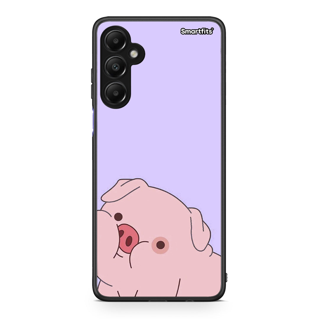 Samsung Galaxy A05s Pig Love 2 Θήκη Αγίου Βαλεντίνου από τη Smartfits με σχέδιο στο πίσω μέρος και μαύρο περίβλημα | Smartphone case with colorful back and black bezels by Smartfits