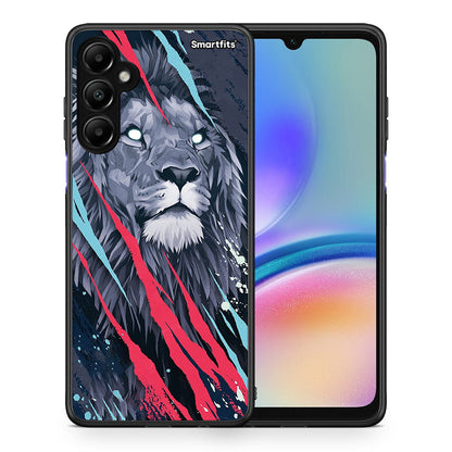 Θήκη Samsung Galaxy A05s Lion Designer PopArt από τη Smartfits με σχέδιο στο πίσω μέρος και μαύρο περίβλημα | Samsung Galaxy A05s Lion Designer PopArt case with colorful back and black bezels