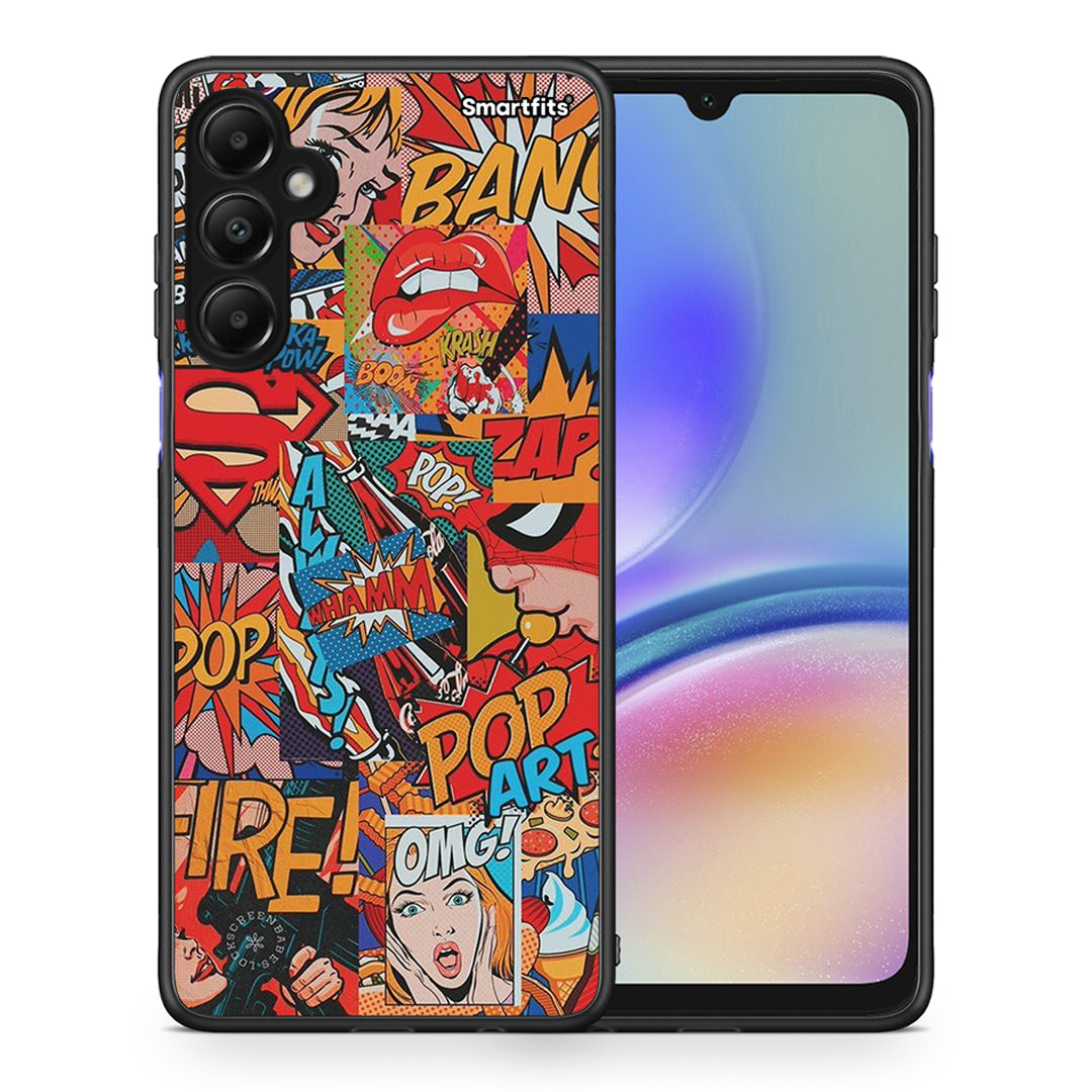 Θήκη Samsung Galaxy A05s PopArt OMG από τη Smartfits με σχέδιο στο πίσω μέρος και μαύρο περίβλημα | Samsung Galaxy A05s PopArt OMG case with colorful back and black bezels