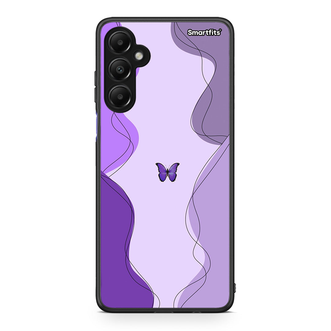 Samsung Galaxy A05s Purple Mariposa Θήκη Αγίου Βαλεντίνου από τη Smartfits με σχέδιο στο πίσω μέρος και μαύρο περίβλημα | Smartphone case with colorful back and black bezels by Smartfits