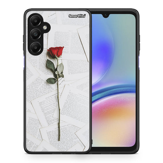 Θήκη Samsung Galaxy A05s Red Rose από τη Smartfits με σχέδιο στο πίσω μέρος και μαύρο περίβλημα | Samsung Galaxy A05s Red Rose case with colorful back and black bezels