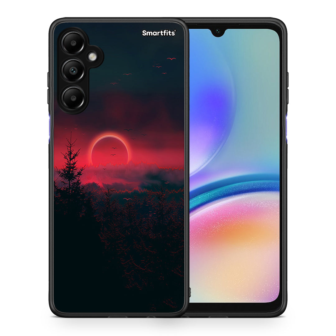 Θήκη Samsung Galaxy A05s Sunset Tropic από τη Smartfits με σχέδιο στο πίσω μέρος και μαύρο περίβλημα | Samsung Galaxy A05s Sunset Tropic case with colorful back and black bezels