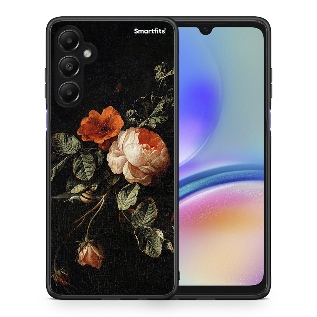 Θήκη Samsung Galaxy A05s Vintage Roses από τη Smartfits με σχέδιο στο πίσω μέρος και μαύρο περίβλημα | Samsung Galaxy A05s Vintage Roses case with colorful back and black bezels